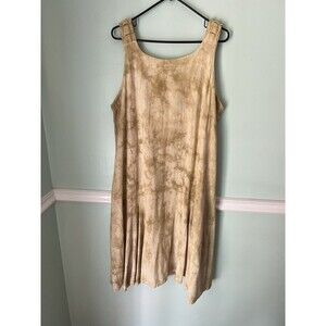 Oh‎ My Gauze! Dress Women Size 2X Beige Midi lagenlook artsy